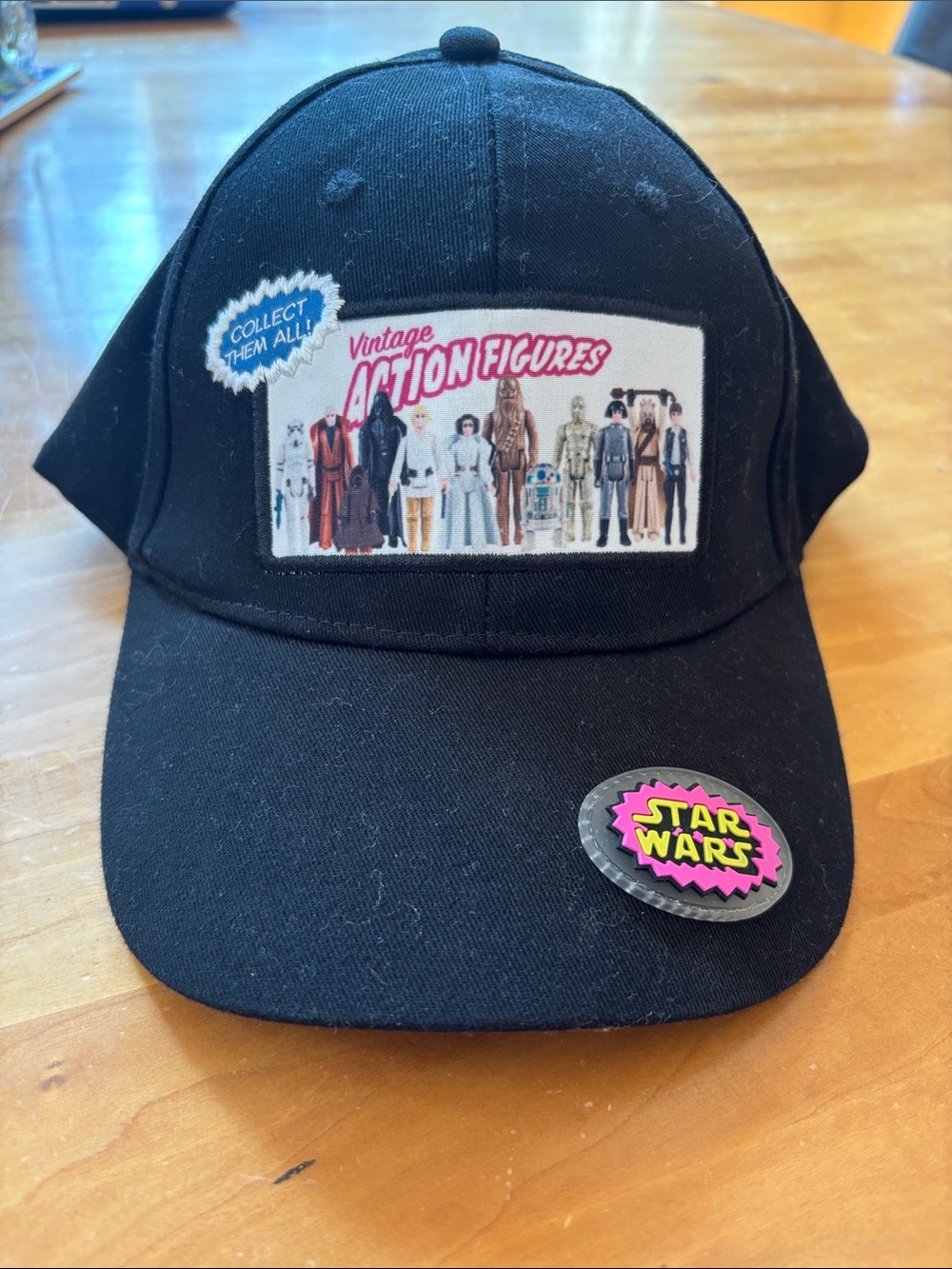 Star Wars Black Cap with Vintage Action Figures Patch Disney Parks